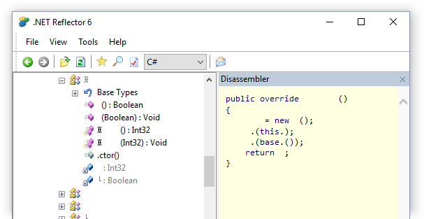 The decompiled code of obfuscated application